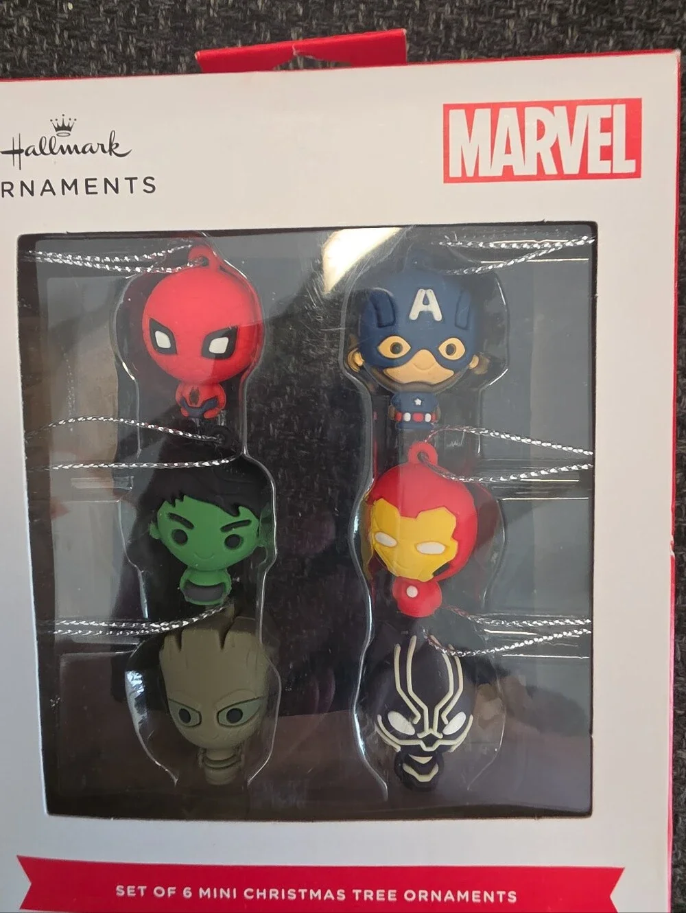 NIB Hallmark Ornaments Marvel Set Of 6 Mini Christmas Tree Ornaments